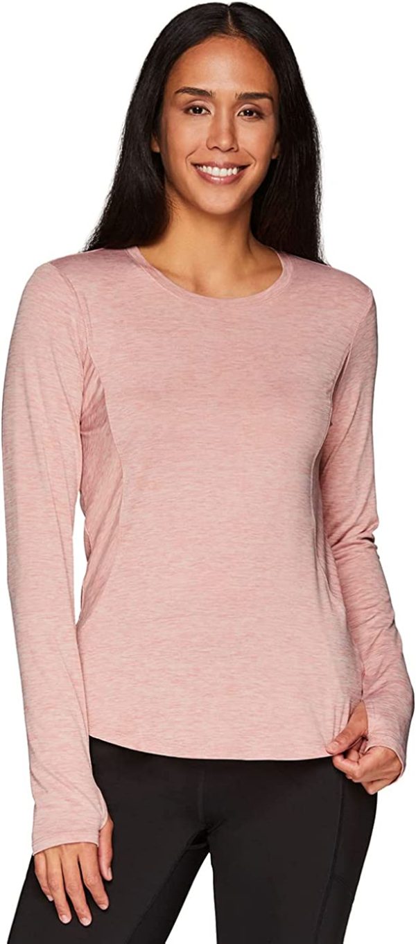 Women's Long Sleeve Super Soft Space Dye Workout Running Tee Shirt WF