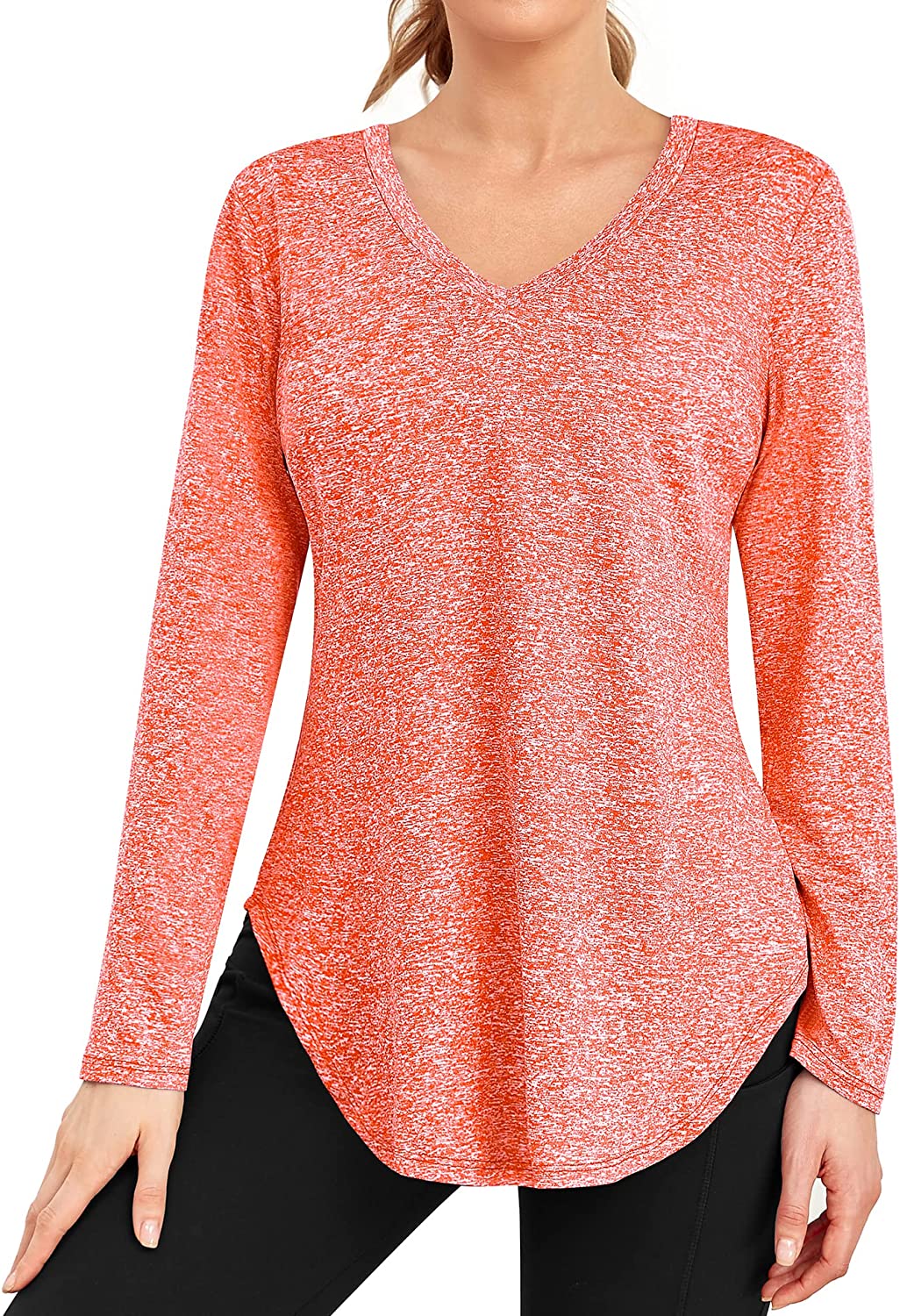 Womens Workout Tops Long Sleeve Lightweight Sport Active Shirt for Hiking WF Shopping