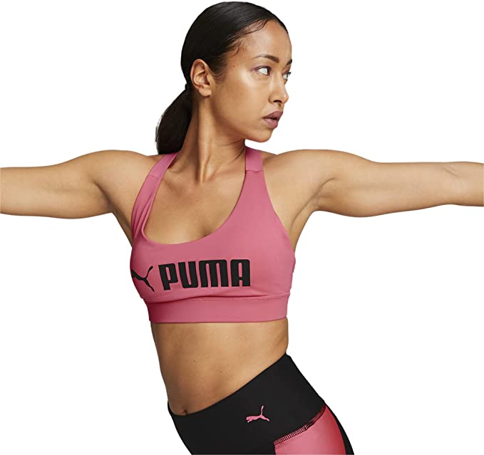 Puma mid-impact fit sports bra in purple