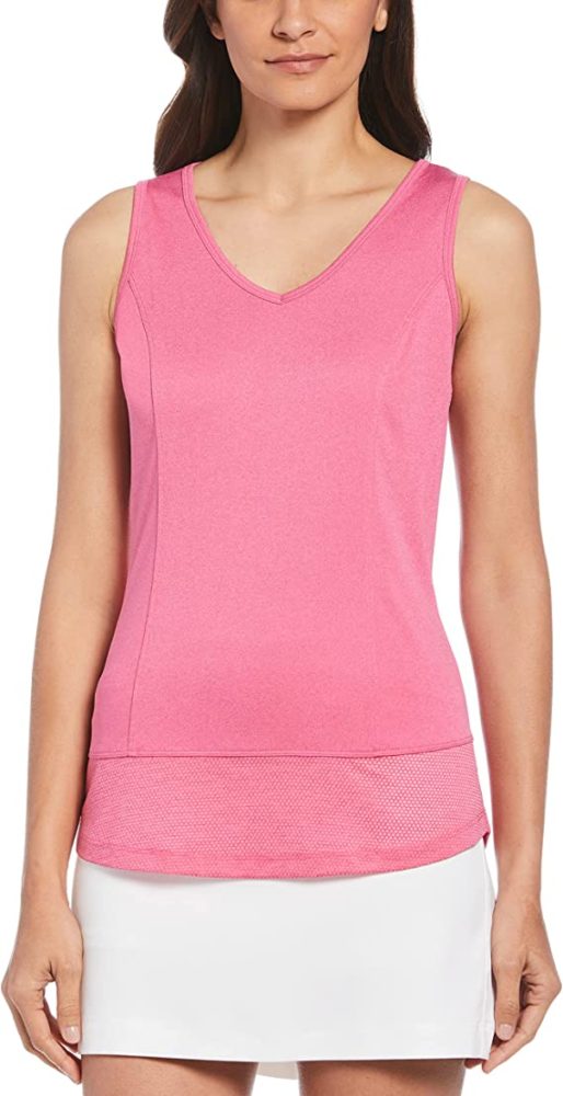 PGA TOUR Women's Solid Golf Tank Top with Mesh Panel WF Shopping