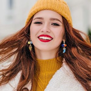 Cute Colorful Pom Pom Drop Christmas Earrings Gifts for Women