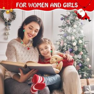 Jingle Bells Bow Pendant Necklace Christmas Gifts for Women