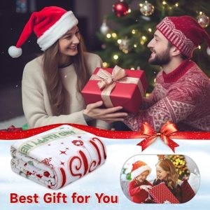 VETEBLE Merry Christmas Blanket Gifts for Women