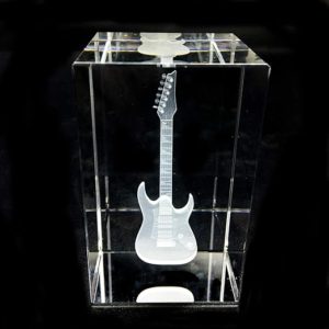 3D Electric Guitar Paperweight Laser