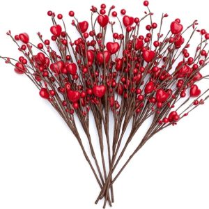 AXYLEX Valentine's Day Gift Artificial Red Berry Stems