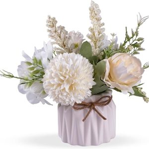 Artificial Potted Flowers White