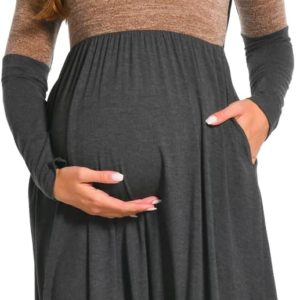 Bearsland Women’s Long Sleeve Maternity Dresses