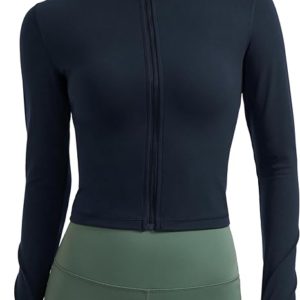 CRZ YOGA Womens Butterluxe Full Zip Cropped