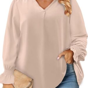Eytino Womens Plus Size Tops Casual V Neck