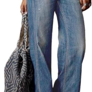 Flamingals Women's Ripped Straight Leg Jeans