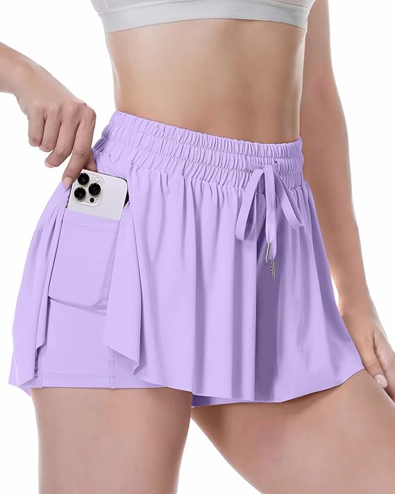 Flowy Shorts, 2 in 1 Butterfly Shorts WF Shopping