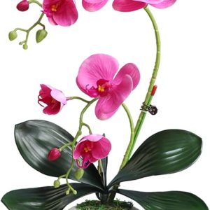 Forlaoers 17" Realistic Purple Orchid Faux Flowers
