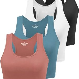 Joviren Cotton Workout Crop Tank Top for Women