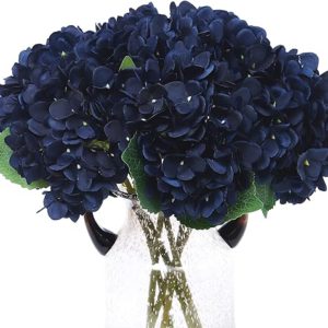 Kimura's Cabin 6pcs Nava Blue Silk Flower