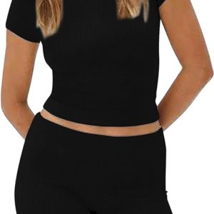 Livtany Women Yoga Lounge Sets Short Sleeve