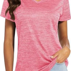 MAGCOMSEN Women's V Neck Workout Shirts