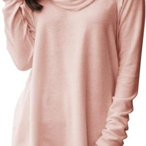 Minclouse Women's Long Sleeve Cowl Neck Sweater