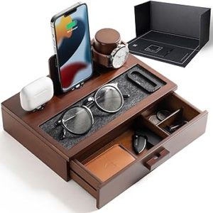 Nightstand Organizer For Men - Unique Valentine's Day Gift