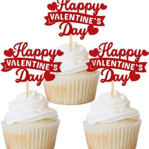 Rsstarxi 24 Pack Food Picks Valentine Cupcake