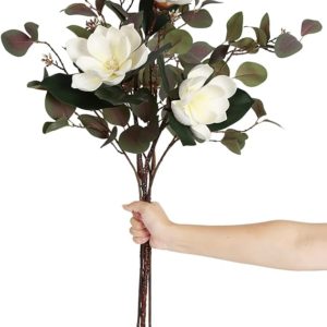 SDEERIT Artificial Magnolia Flowers for Floral Craft
