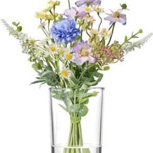 WELL KNOWN Mixed Artificial Flowers in Glass Vase