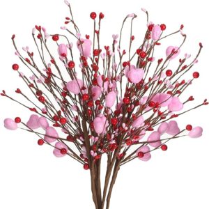 Yunlly Valentine's Day Artificial Red Berry Stems