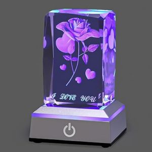 hochance 3D Rose Crystal Multicolor Nightlight