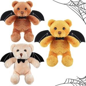 jenaai 3 Pcs Toy Bear Plush Stuffed Animal Bear Pumpkin Bat