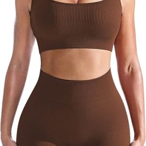 niyokki Workout Sets for Women Seamless Crop Tops
