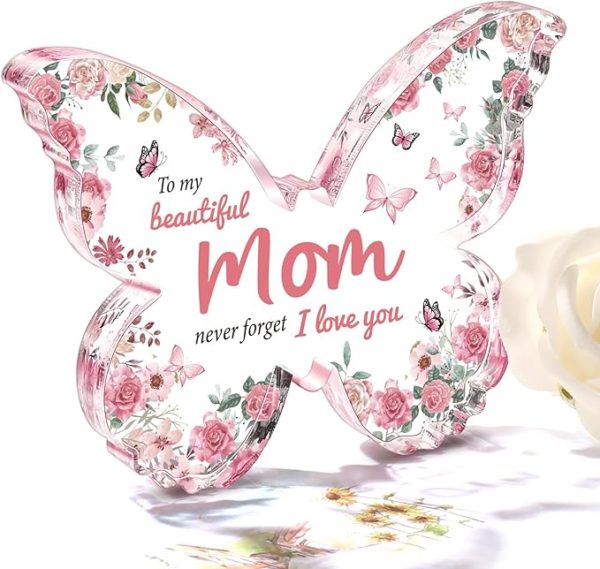 Eletorot Butterfly Shaped Acrylic Keepsake Gifts for Mom