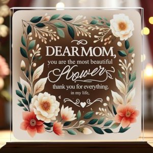 Engraved Acrylic Block Puzzle Tribute Plaque Gift for Mom