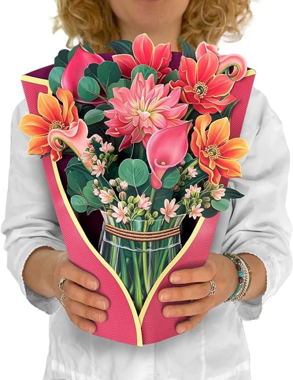 Forever Flower Bouquet 3D Popup Mothers Day Greeting Cards