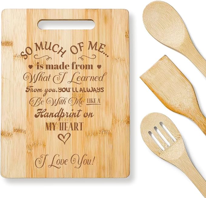 Laser Engraved Bamboo Board as Gift for Mom on Mother's Day Laser Engraved Bamboo Board as Gift for Mom on Mother's Day