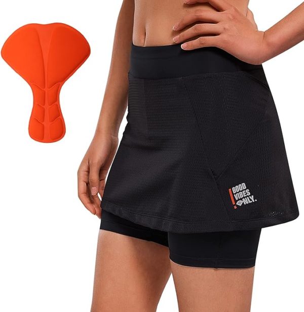 Santic Women's Cycling Skirts with Padded Shorts