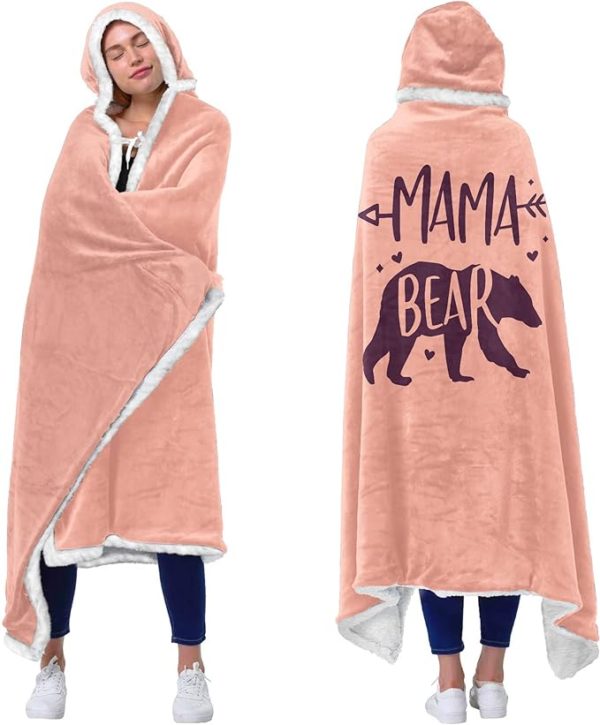 Vprintes Mama Pink Wearable Blanket Hoodie Mothers Day Gifts