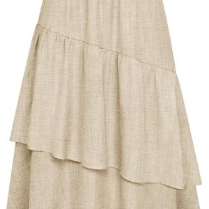 Belle Poque Vintage Skirts for Women Tiered Long Skirts High Waisted
