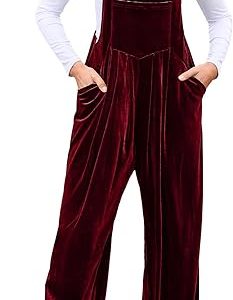 BerryGo Casual Velvet Sleeveless Loose Jumpsuits Dressy One Piece