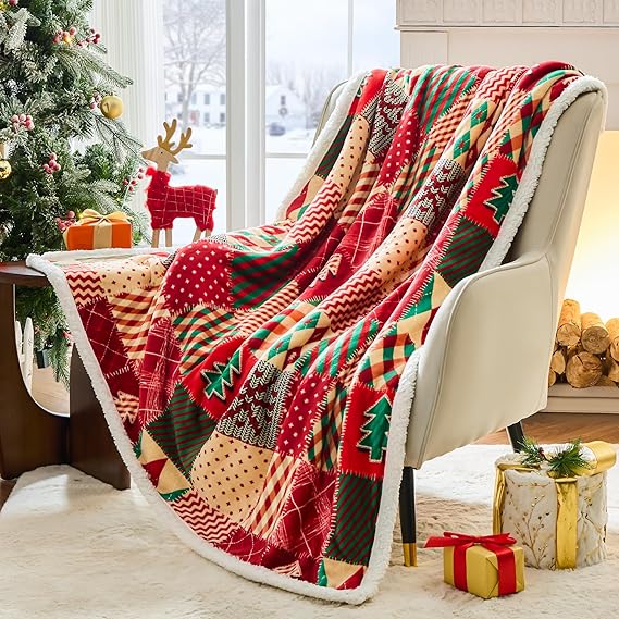 Christmas Throw Blanket, Winter Holiday Sherpa Fleece Blanket, Premium Warm Cozy Christmas Blankets and Throws Christmas Throw Blanket, Winter Holiday Sherpa Fleece Blanket, Premium Warm Cozy Christmas Blankets and Throws