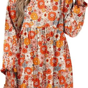 Dokotoo Fall Dresses for Women 2024 Casual Loose Floral Dress