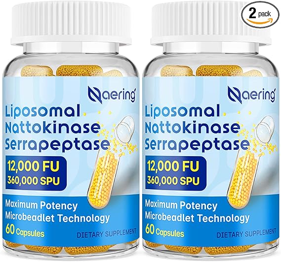 Liposomal Nattokinase 12,000 FU Serrapeptase 360,000 SPU Enzyme Supplement Liposomal Nattokinase 12,000 FU Serrapeptase 360,000 SPU Enzyme Supplement