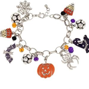 Madison Tyler Halloween Charm Bracelets for Women Adjustable Bracelets Pumpkin Spider