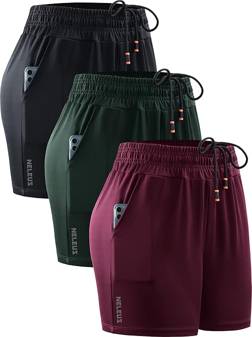 NELEUS Women's Lightweight Running Shorts Workout Athletic Short for Yoga with Pocket NELEUS Women's Lightweight Running Shorts Workout Athletic Short for Yoga with Pocket