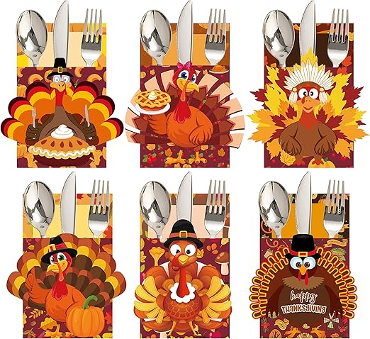 Thanksgiving Cutlery Holder 24 PCS Thanksgiving Table Decor Set Thanksgiving Decorations Thanksgiving Cutlery Holder 24 PCS Thanksgiving Table Decor Set Thanksgiving Decorations