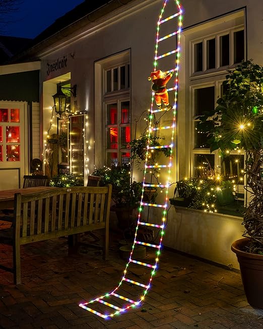 Toodour LED Christmas Lights - 10ft Christmas Decorative Ladder Lights with Santa Claus Toodour LED Christmas Lights - 10ft Christmas Decorative Ladder Lights with Santa Claus