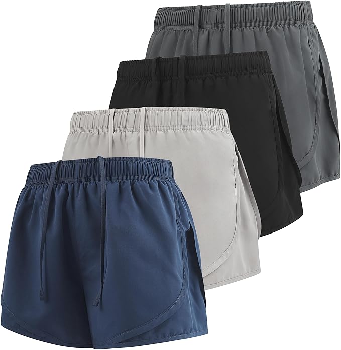 Ultra Performance Women's Running Shorts 4-Pack Athletic Workout Gym Shorts for Women, with Brief Liner Ultra Performance Women's Running Shorts 4-Pack Athletic Workout Gym Shorts for Women, with Brief Liner