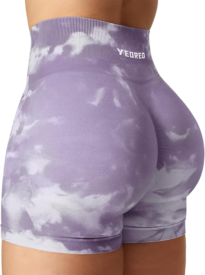 YEOREO Scrunch Workout Shorts Butt Lifting Jada Shorts Tie Dye Seamless Gym Biker Screen Print 3.6 Training Shorts YEOREO Scrunch Workout Shorts Butt Lifting Jada Shorts Tie Dye Seamless Gym Biker Screen Print 3.6" Training Shorts