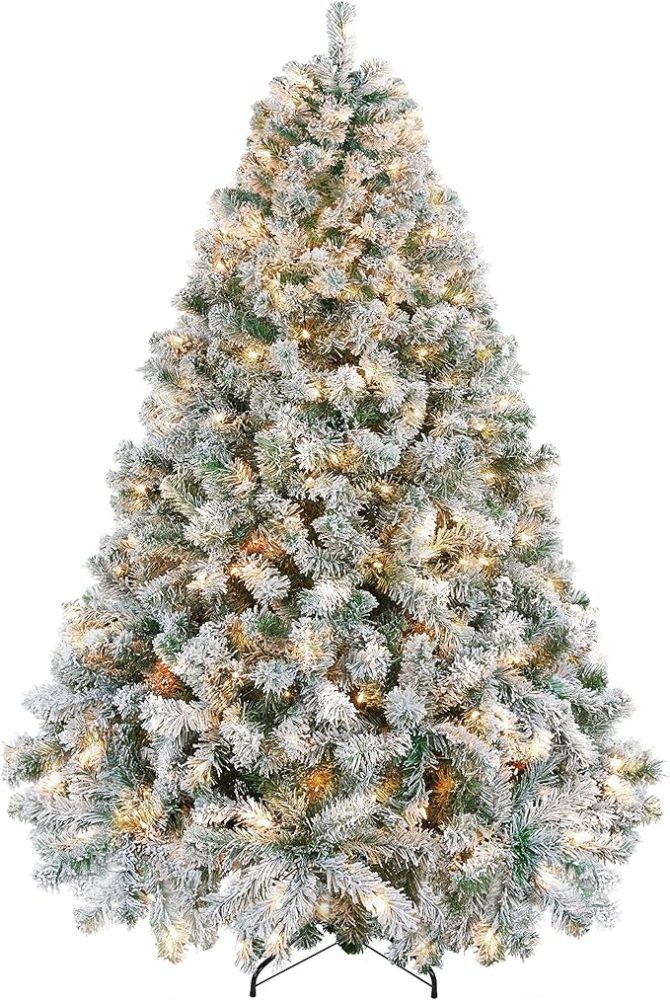 Yaheetech 6ft Pre-lit Artificial Christmas Tree with Incandescent Warm ...