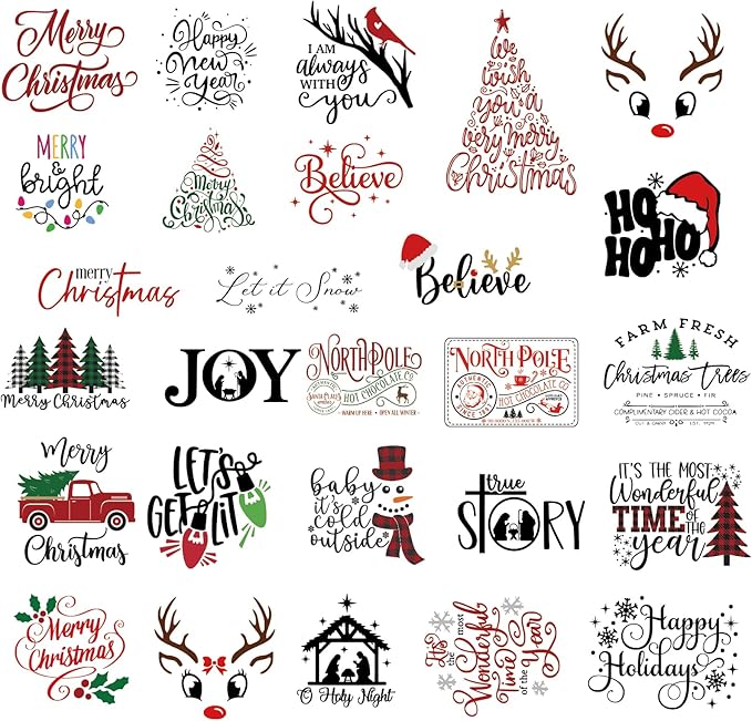 27 Pieces Christmas Word Stickers for Crafts Vinyl Waterproof Christmas Decals for Ornament Xmas Ball Crafts Wood Cup Glass Water Bottle Decoration 27 Pieces Christmas Word Stickers for Crafts Vinyl Waterproof Christmas Decals for Ornament Xmas Ball Crafts Wood Cup Glass Water Bottle Decoration