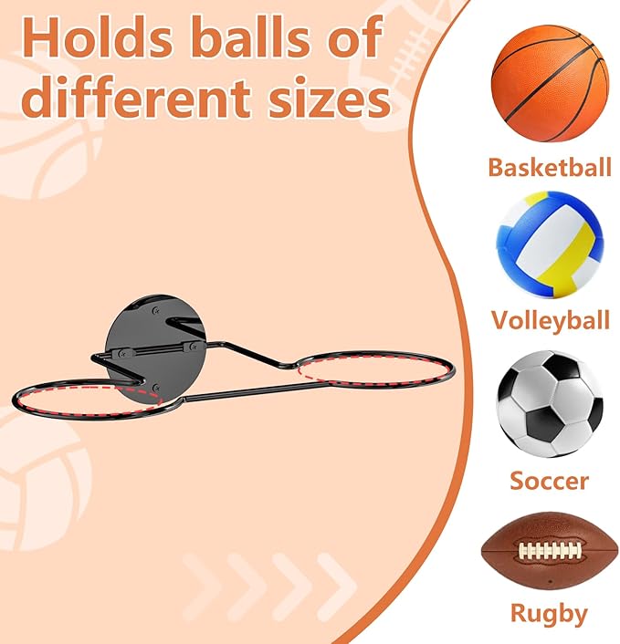 6 Balls Wall Mounted Basketball Rack,3-Packs Vertical Ball Rack,Sports Equipment Storage Organizerfor Basketball,Soccer Ball,Volleyball,Football,Rugby-Black 6 Balls Wall Mounted Basketball Rack,3-Packs Vertical Ball Rack,Sports Equipment Storage Organizerfor Basketball,Soccer Ball,Volleyball,Football,Rugby-Black