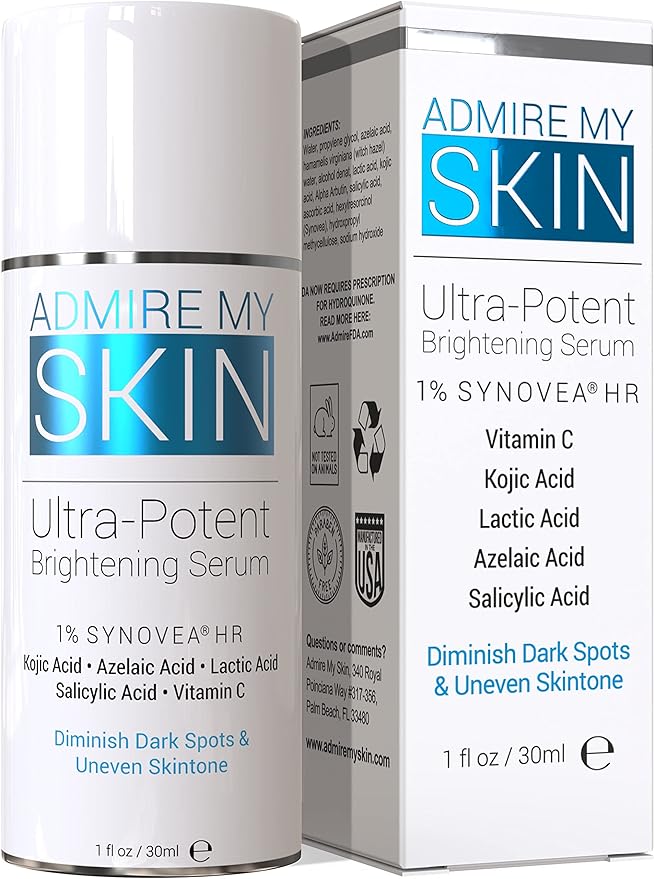 Admire My Skin Dark Spot Corrector Remover for Face - Brightening Discoloration Correcting Serum - Kojic Acid + Azelaic Acid Serum for Melasma and Sun Spots 1oz Admire My Skin Dark Spot Corrector Remover for Face - Brightening Discoloration Correcting Serum - Kojic Acid + Azelaic Acid Serum for Melasma and Sun Spots 1oz